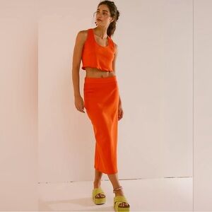 Maxine Skirt SET- Spicy Orange. Size small. Worn once. Free People.